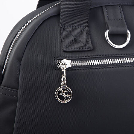 Nas Bag Kadın Çok Gözlü Dönüştürülebilir El Omuz ve Sırt Çantası Siyah Buzzy  ( en : 28 cm; boy :25c m)