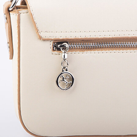 Nas Bag Kadın Postacı Çantası Çift Askılı Krem Camel Karaca  (22x16x5 cm)