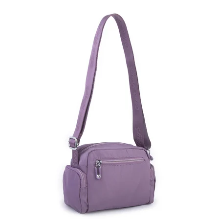 Nas Bag Kadın Spor Çok Gözlü Su Geçirmez Hafif Mini Çanta Mor  ( 22x16 cm )