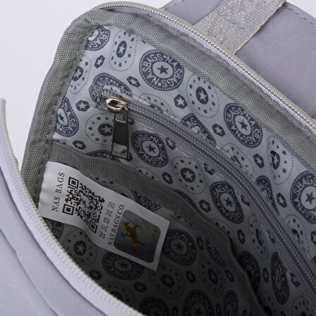 Nas Bag Kadın Çok Gözlü Su Geçirmez (water proof ) Ultra Hafif Sırt Çantası Gri 