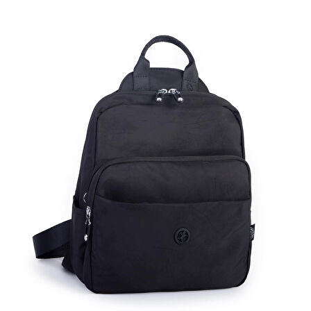 Nas Bag Kadın Çok Gözlü Su Geçirmez (water proof ) Ultra Hafif Sırt Çantası Siyah 