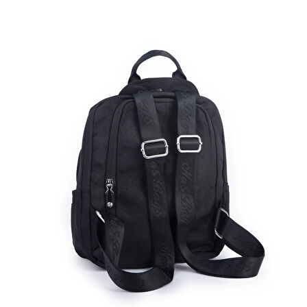 Nas Bag Kadın Çok Gözlü Su Geçirmez (water proof ) Ultra Hafif Sırt Çantası Siyah 