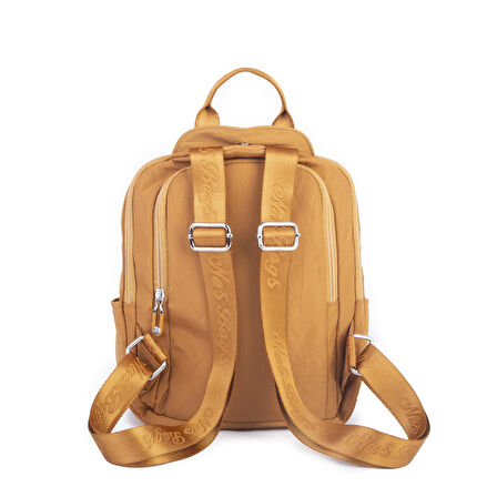 Nas Bag Kadın Çok Gözlü Su Geçirmez (water proof ) Ultra Hafif Sırt Çantası Hardal 