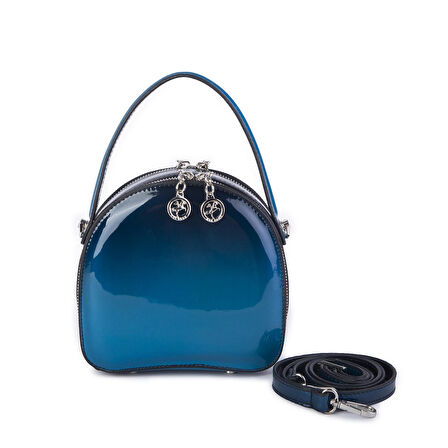 Nas Bag Mini Kadın El ve Çapraz Çanta Lacivert Dumanlı  (17x17 cm)