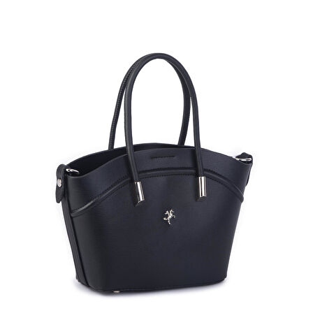 Nas Bag Kadın Mini Sepet Çanta El ve Çapraz Çanta Siyah Golf  ( 20x18cm)