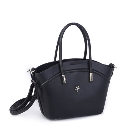 Nas Bag Kadın Mini Sepet Çanta El ve Çapraz Çanta Siyah Golf  ( 20x18cm)