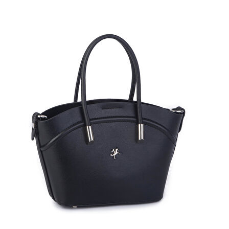 Nas Bag Kadın Mini Sepet Çanta El ve Çapraz Çanta Siyah Golf  ( 20x18cm)