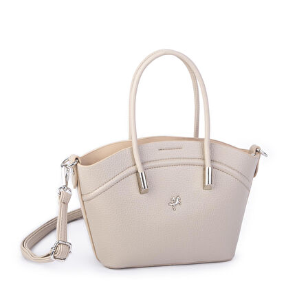 Nas Bag Kadın Mini Sepet Çanta El ve Çapraz Çanta Kum  Lopez ( 20x18cm)
