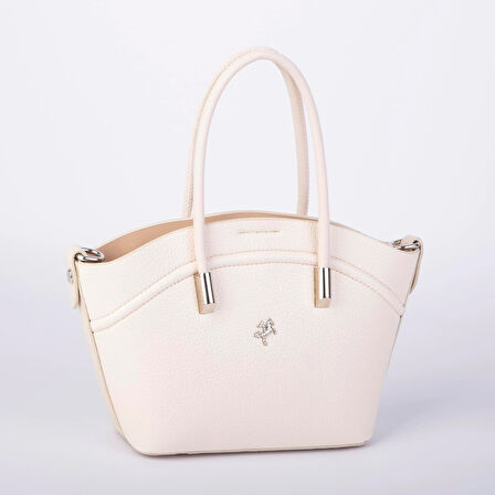 Nas Bag Kadın Mini Sepet Çanta El ve Çapraz Çanta Krem  Lopez ( 20x18cm)