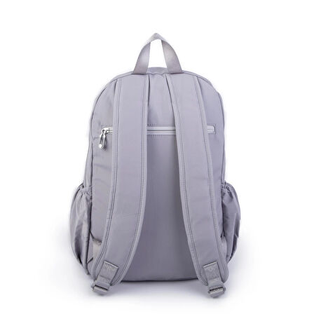Nas Bag Büyük Boy Unisex Hafif  ve Su Geçirmez Çok Gözlü Sırt Çantası Gri