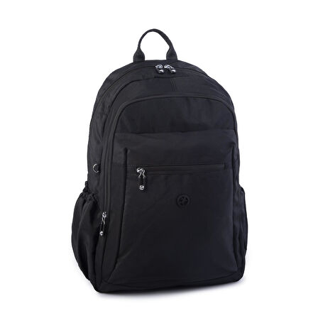 Nas Bag Unisex Büyük Boy Su Geçirmez (waterproof) Hafif Sırt Çantası Çok Gözlü Siyah 