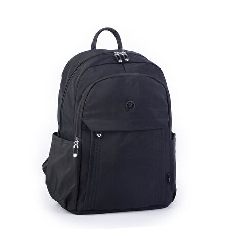 Nas Bag Unisex Büyük Boy Su Geçirmez Çok Gözlü Extra Hafif Sportif Sırt Çantası Siyah