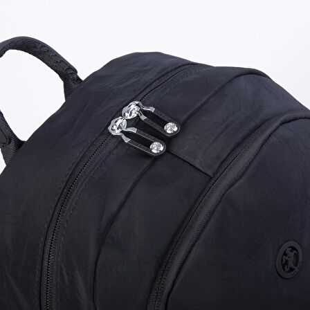 Nas Bag Unisex Büyük Boy Su Geçirmez Çok Gözlü Extra Hafif Sportif Sırt Çantası Siyah