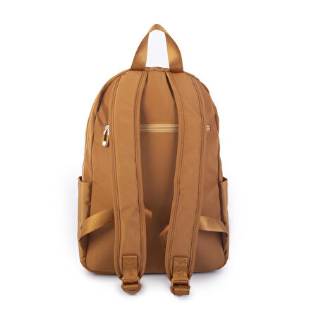 Nas Bag Unisex Büyük Boy Çok Gözlü Su Geçirmez Sırt Çantası Hardal