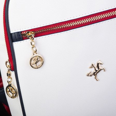 Nas Bag Kadın Orta Boy Sırt Çantası Beyaz Kırmızı Laci Lacste