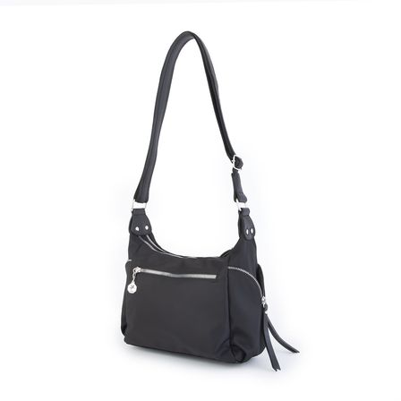 Nas Bag Kadın Çapraz Çanta Siyah  Saten ( 26x21x15 cm)