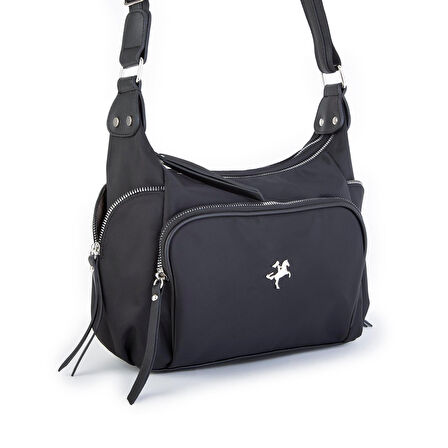 Nas Bag Kadın Çapraz Çanta Siyah  Buzzy ( 26x21x15 cm)