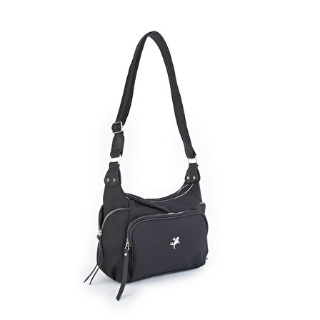 Nas Bag Kadın Çapraz Çanta Siyah  Buzzy ( 26x21x15 cm)