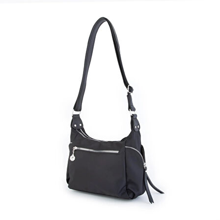 Nas Bag Kadın Çapraz Çanta Siyah  Buzzy ( 26x21x15 cm)