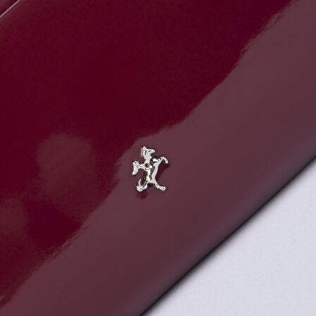 Nas Bag Kadın Basic Baget Omuz ve Çapraz Çanta Bordo  Rugan (27x12 cm )