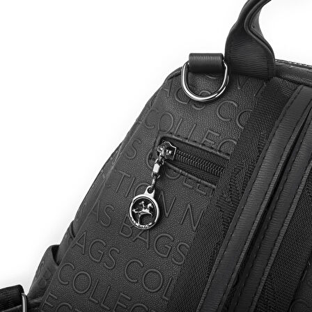 Nas Bag Kadın Sırt Çantası ve Omuz Çantası Dönüştürülebilir Tasarımlı Ürün Siyah Gofraj