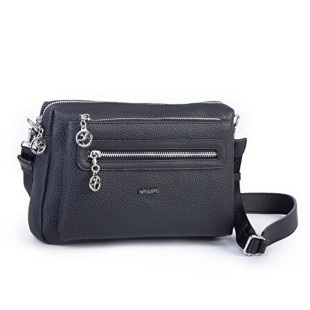 Nas Bag Günlük Çok Gözlü Çanta (en: 26 cm  ; boy:17 cm) Siyah Silan