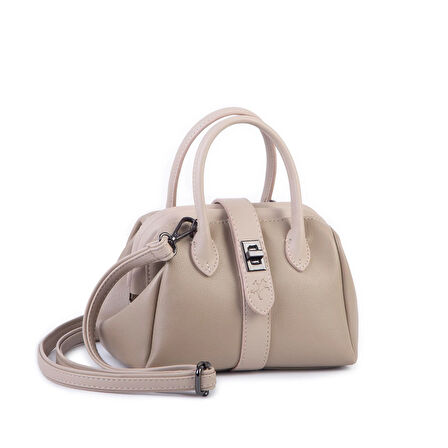  Nas Bag Kadın  Mini Boy Klipsli El ve Postacı Çantası Kum Golf  (20x13 cm)