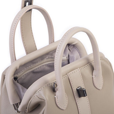  Nas Bag Kadın  Mini Boy Klipsli El ve Postacı Çantası Kum Golf  (20x13 cm)