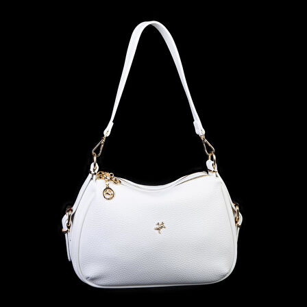 Nas Bag Kadın Omuz ve Çapraz Çanta Çok Gözlü Şık Tasarım (28x18 cm) Beyaz Silan
