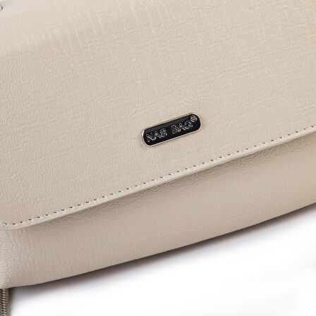 Nas Bag Kadın Mini Zincirli Omuz ve Çapraz  Çanta Kum ( 19x10 cm )