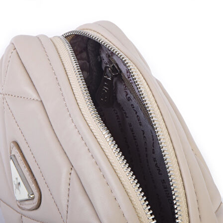 Nas Bag Kadın Mini Spor Kapitone Mini Cüzdanlı Çapraz Çanta Kum