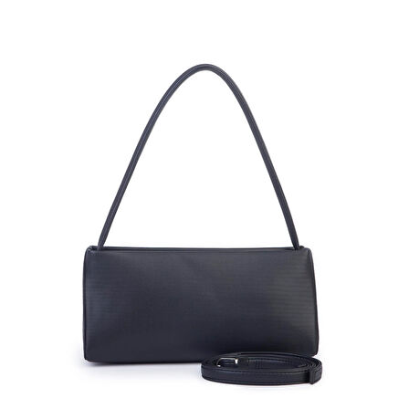 Nas Bag Kadın Basic Baget Omuz ve Çapraz Çanta Siyah Dona (27x12 cm )