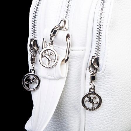 Nas Bag Kadın Çok Gözlü Çapraz Çanta Beyaz Lopez