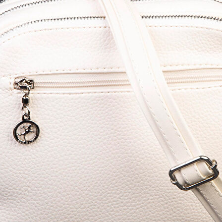 Nas Bag Kadın Çok Gözlü Çapraz Çanta Krem Lopez