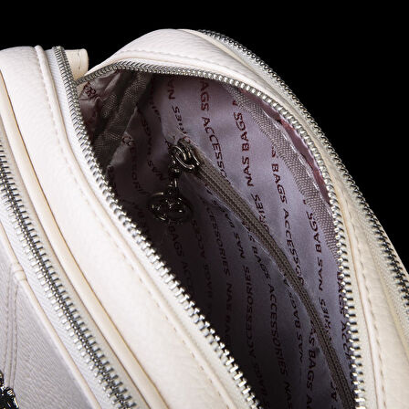 Nas Bag Kadın Çok Gözlü Çapraz Çanta Krem Lopez