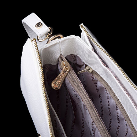 Nas Bag Kadın Omuz ve Çapraz Çanta Beyaz  Lopez