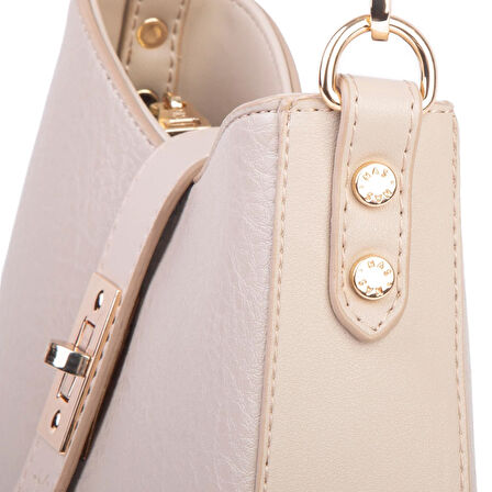 Nas Bag Kadın Oval Omuz ve Çapraz Çanta Kum Victoria