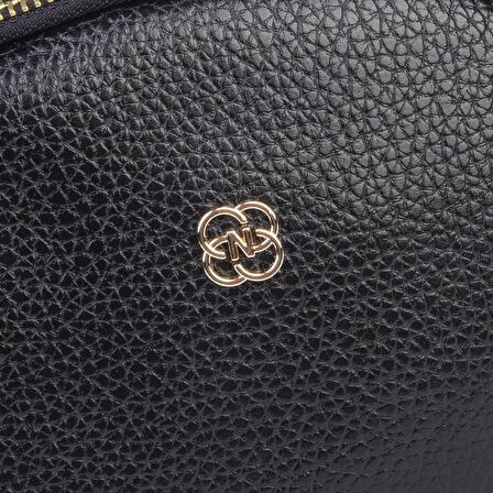 Nas Bag Kadın Çok Gözlü Günlük Çapraz ve Omuz Çanta Siyah Lopez (20x22 cm)