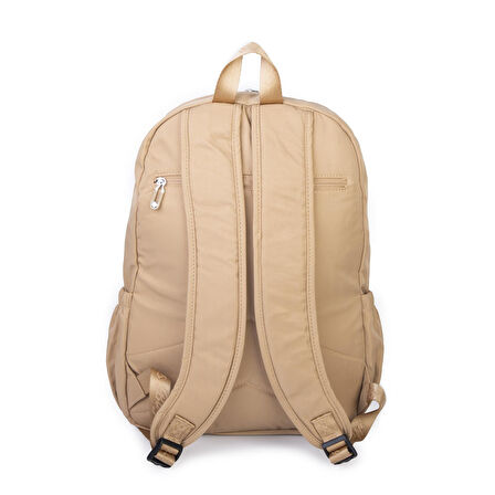  Nas Bag Unisex  Büyük Boy Hafif  Çok Gözlü Okul Sırt Çantası (en :30 cm boy:44 cm) Kum