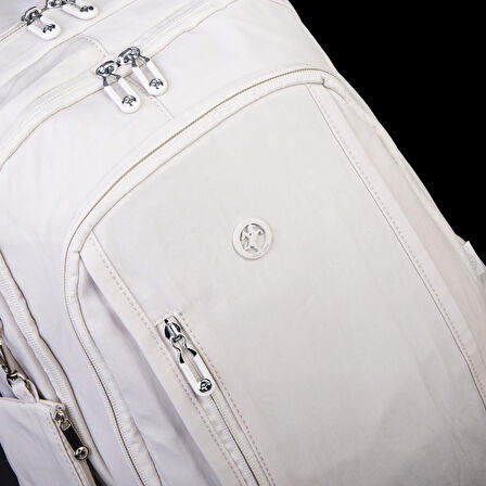  Nas Bag Unisex  Büyük Boy Hafif  Çok Gözlü Okul Sırt Çantası (en :30 cm boy:44 cm) Bej