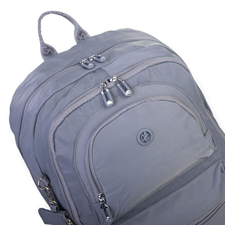  Nas Bag Unisex Büyük Boy Hafif Çok Gözlü Sırt Çantası Gri