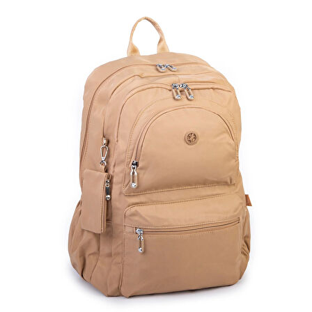  Nas Bag Unisex Büyük Boy Hafif Çok Gözlü Sırt Çantası Kum