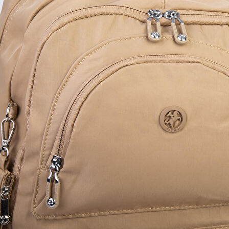  Nas Bag Unisex Büyük Boy Hafif Çok Gözlü Sırt Çantası Kum