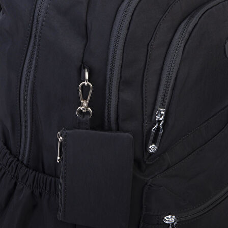  Nas Bag Unisex Büyük Boy Hafif Çok Gözlü Sırt Çantası Siyah