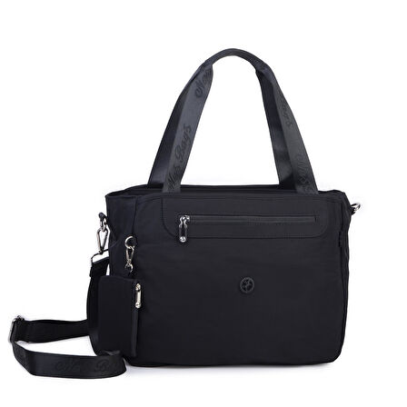 Nas Bag Kadın Omuz ve Çapraz Hafif Su İtici Kumaş Siyah