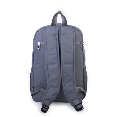 Nas Bag Unisex Büyük Boy Çok Gözlü Hafif Sırt Çantası Gri