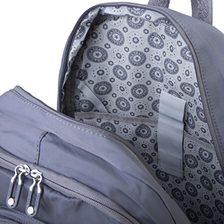 Nas Bag Unisex Büyük Boy Çok Gözlü Hafif Sırt Çantası Gri