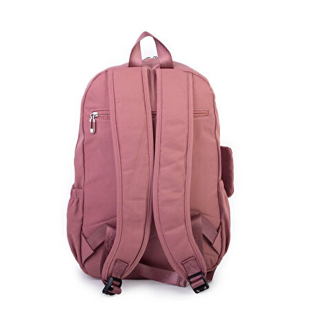 Nas Bag Unisex Büyük Boy Çok Gözlü Hafif Sırt Çantası Gül Kurusu