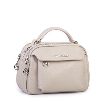 Nas Bag Kadın Çok Gözlü Mini El ve Çapraz Çanta Kum Lopez