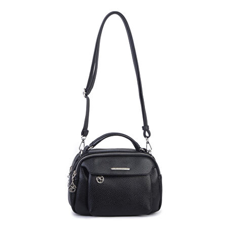 Nas Bag Kadın Çok Gözlü Mini El ve Çapraz Çanta Siyah  Lopez